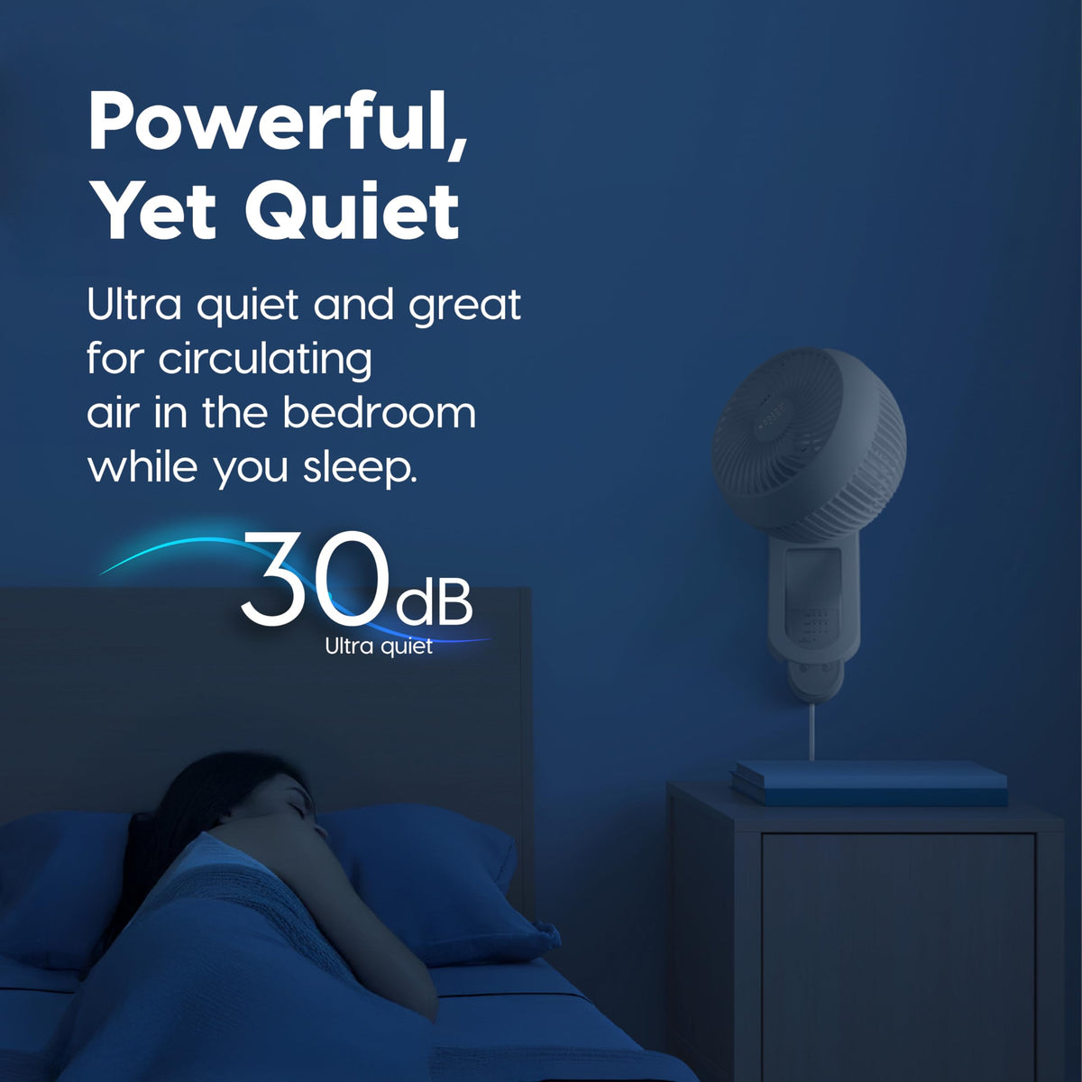 Wall Mount Fan with Remote, 360° Oscillation, 3 Speeds, White F954979
