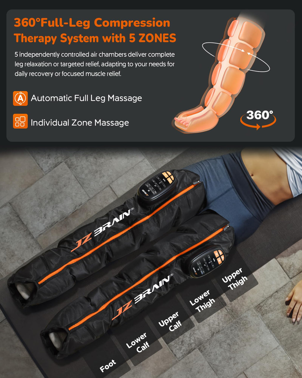 Cordless Rechargeable Leg Compression Boots E82118