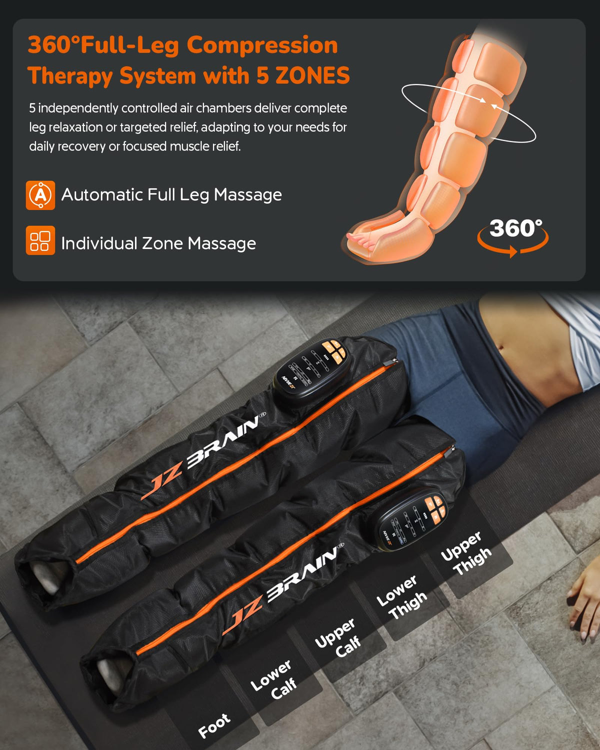 Cordless Rechargeable Leg Compression Boots E82118