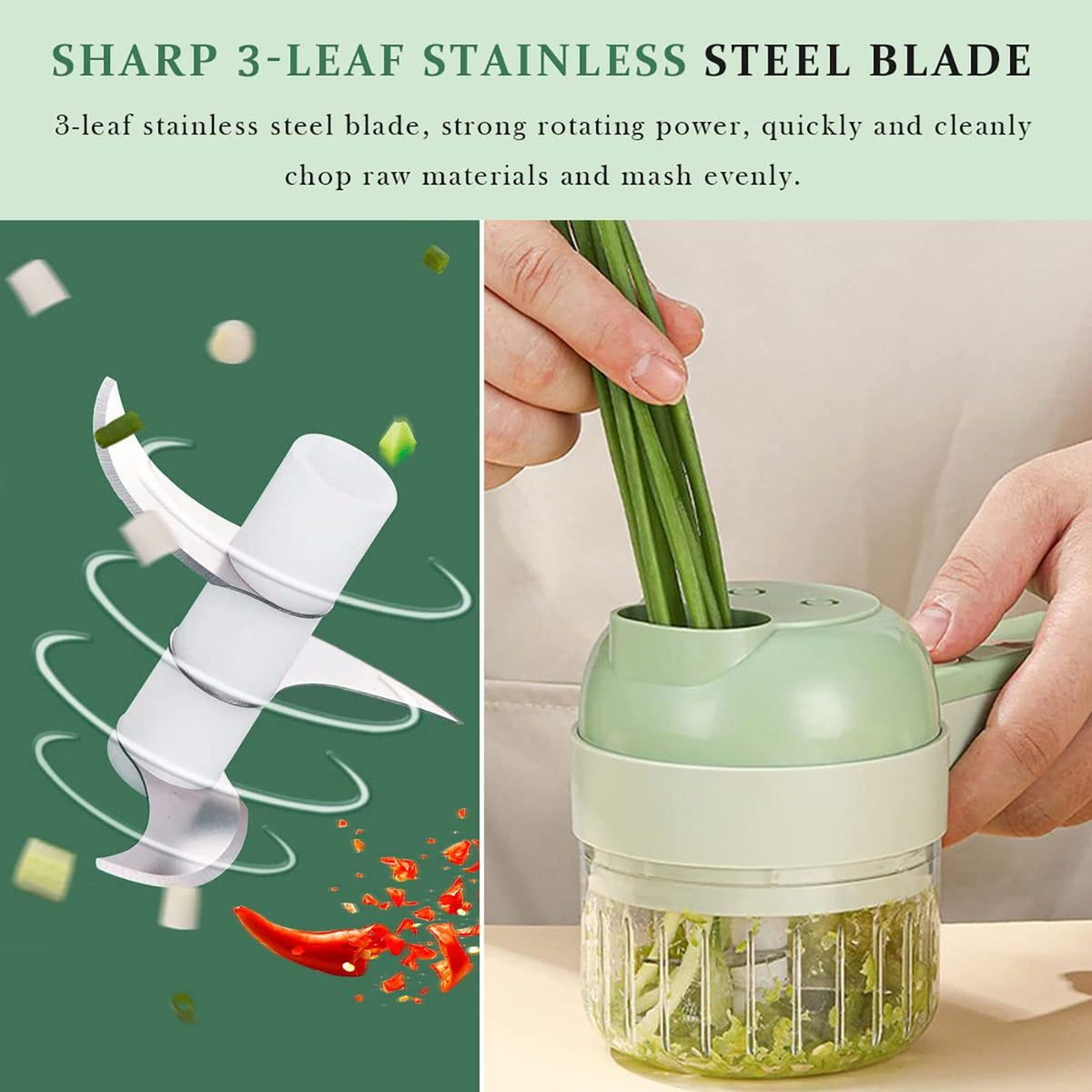 4 in 1 Handheld Electric Vegetable Cutter Set J67347