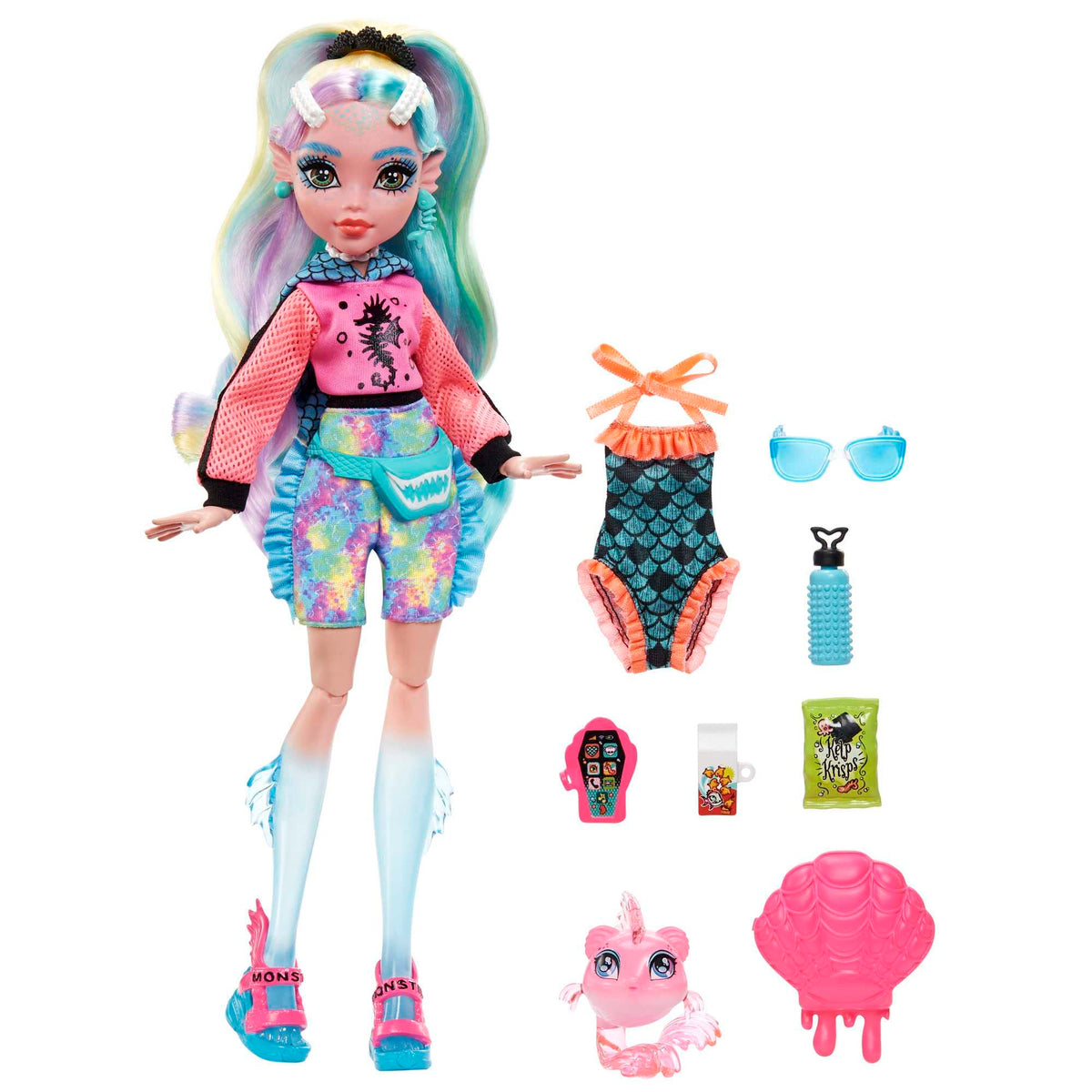 Monster High Doll with Colorful Streaked Hair and Fashion Accessories E5625