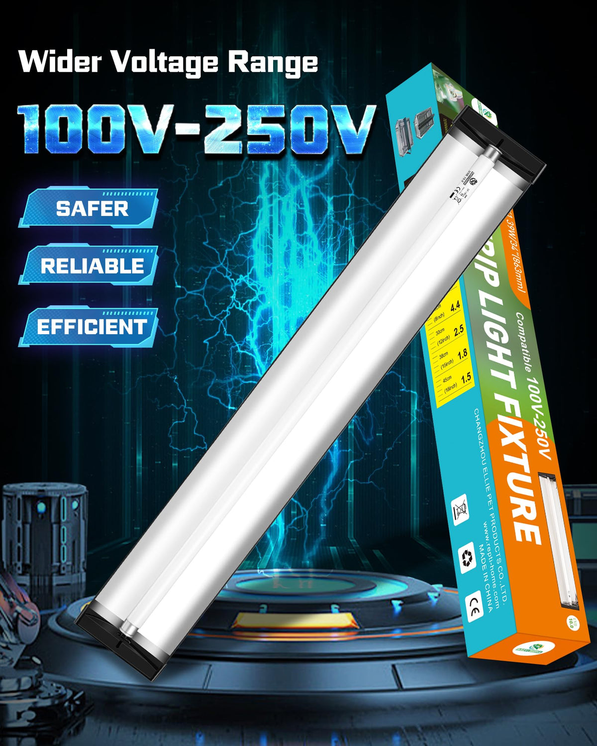 39W UVA UVB Reptile Light Combo Kit with UVB 10.0 Fluorescent Tube P449