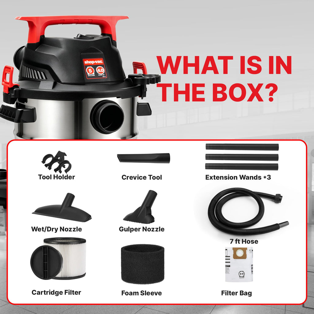 Wet/Dry Vacuum with Blower, 5 Gallon, 4 Peak HP I6104