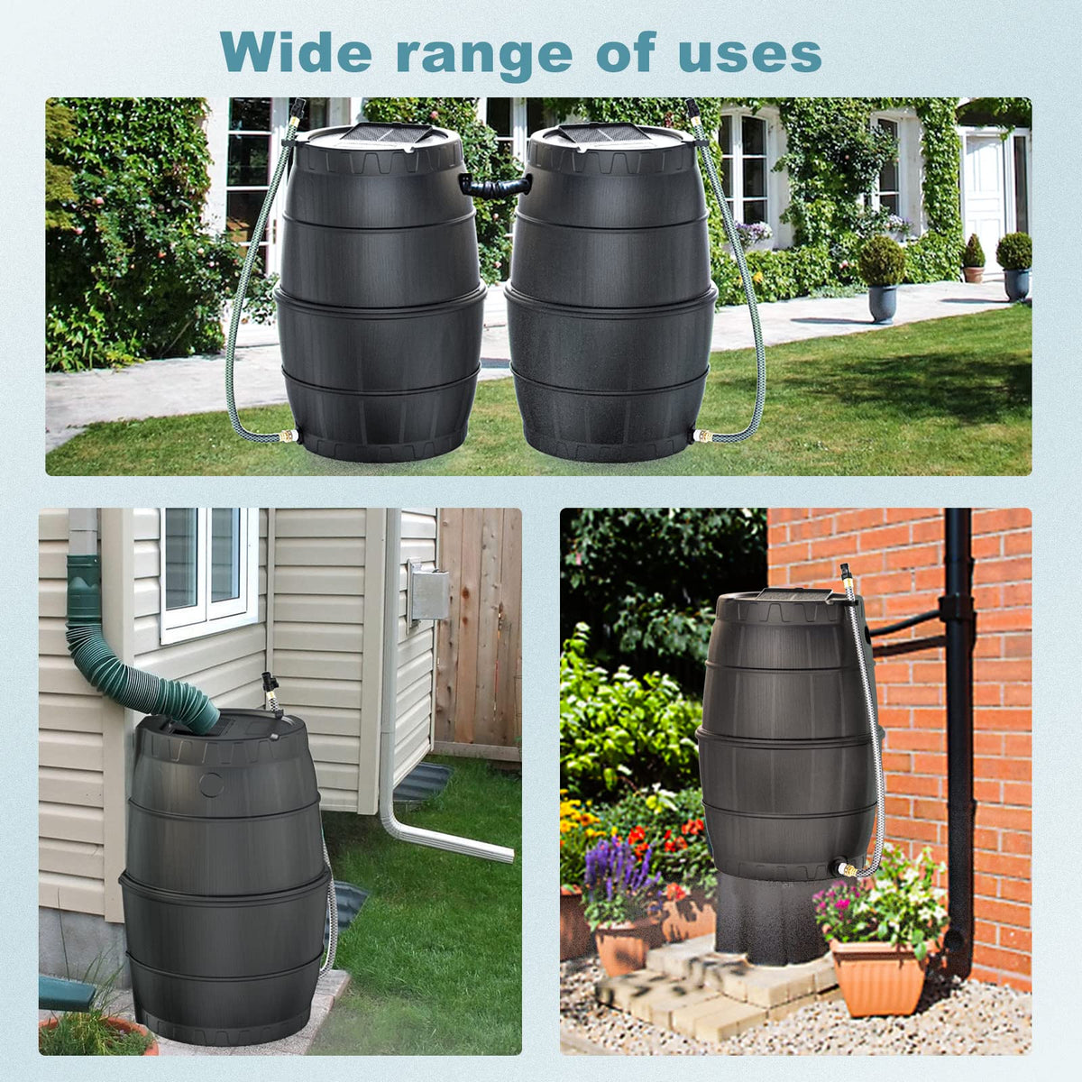 50 Gallon BPA Free Rainwater Collection Barrel with Water Diverter F62147