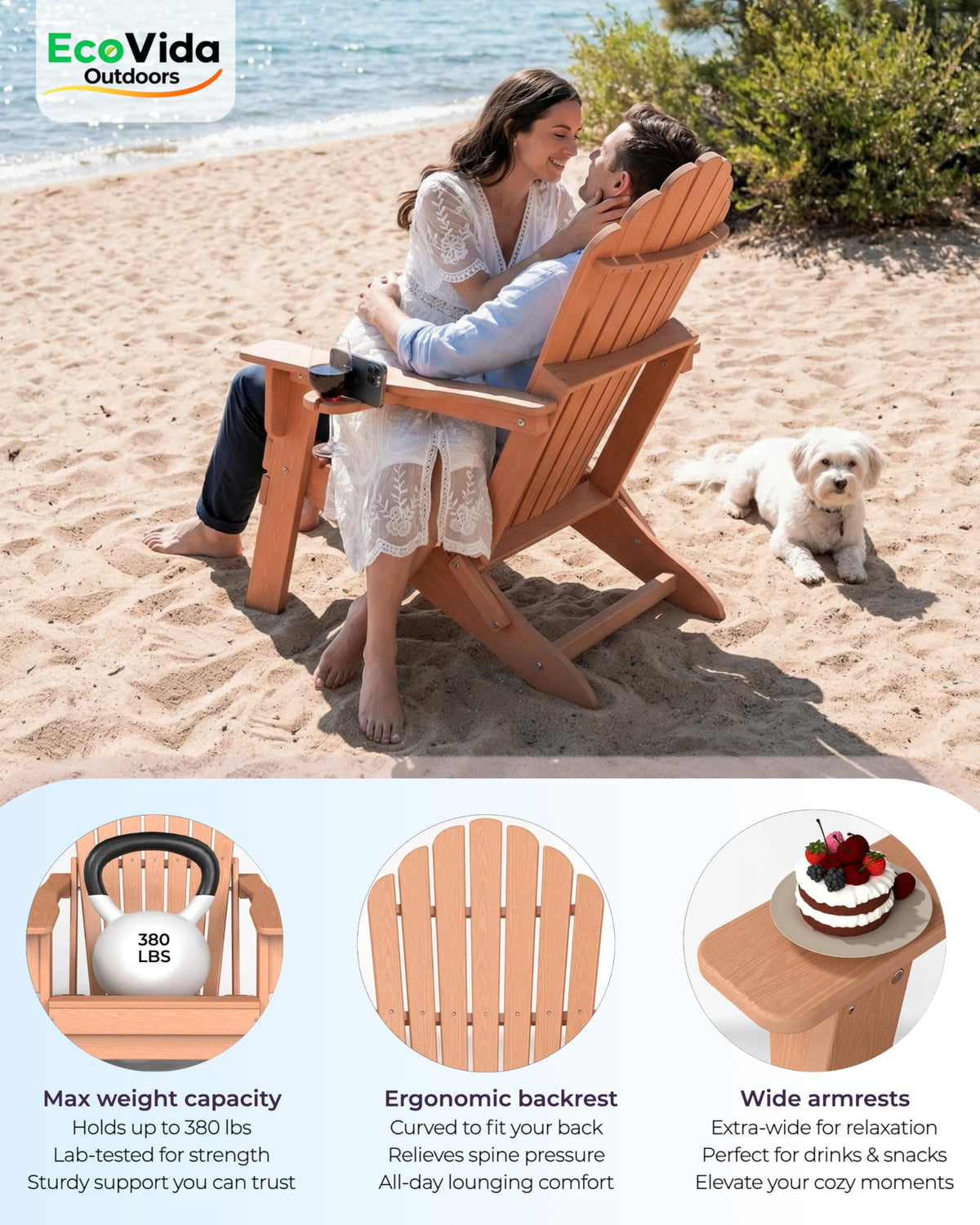HDPE Adirondack Chair Set of 4 with Cup Holders P99243
