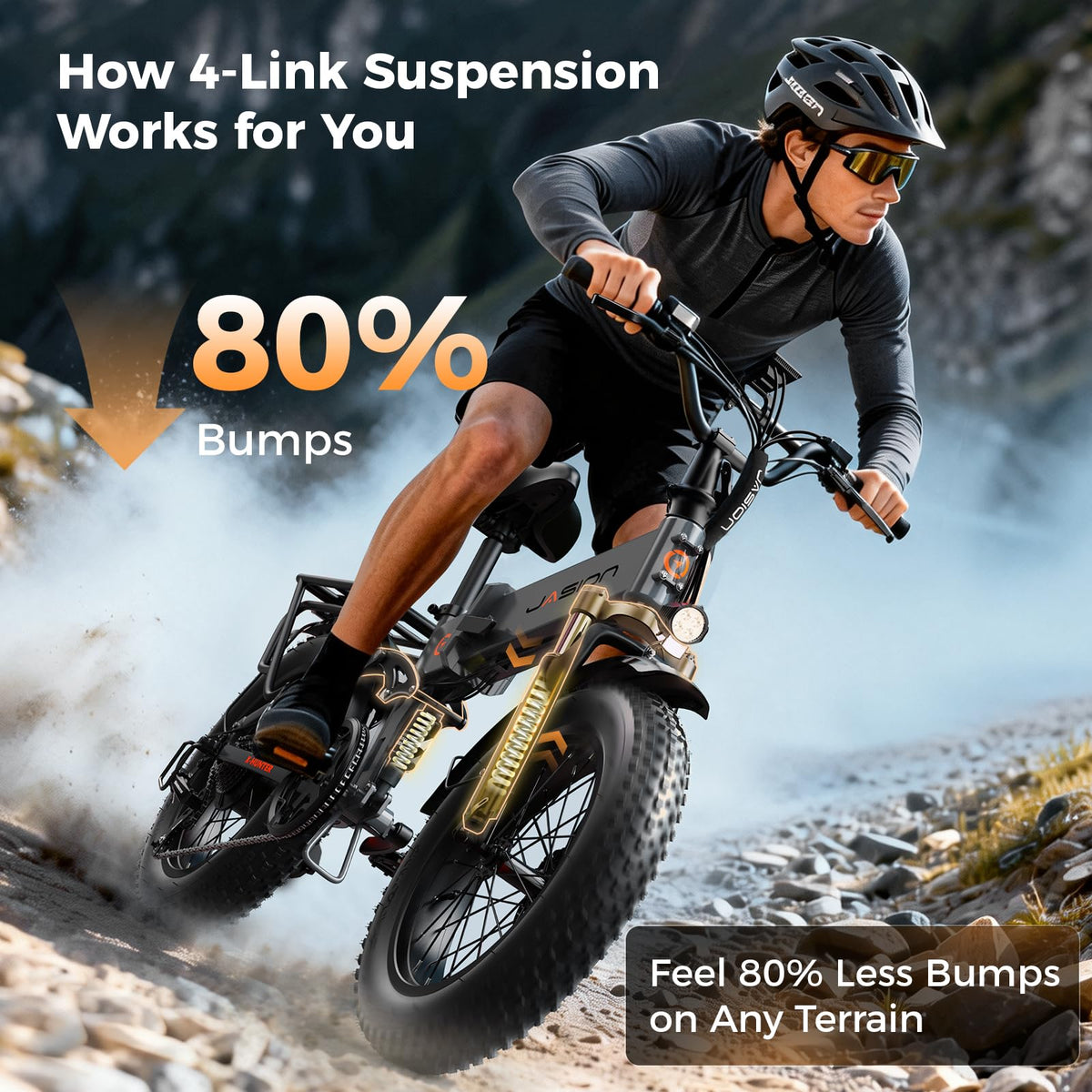 1400W 30MPH 48V 13AH Fat Tire Foldable Electric Bike J235