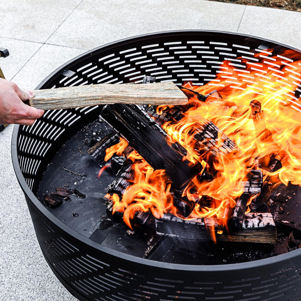 32 Inch Wood Burning Fire Pit with Grill & Lid C607