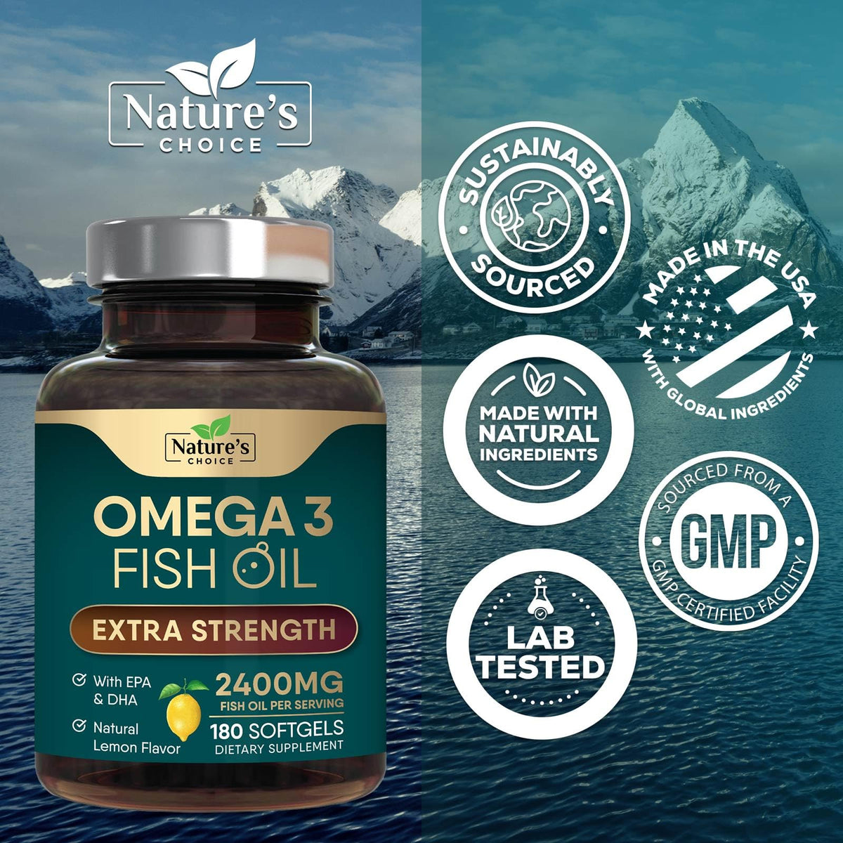 Omega 3 Fish Oil 2400mg Softgels I91249