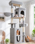 70 inch Light Grey Cat Tree Condos U4908