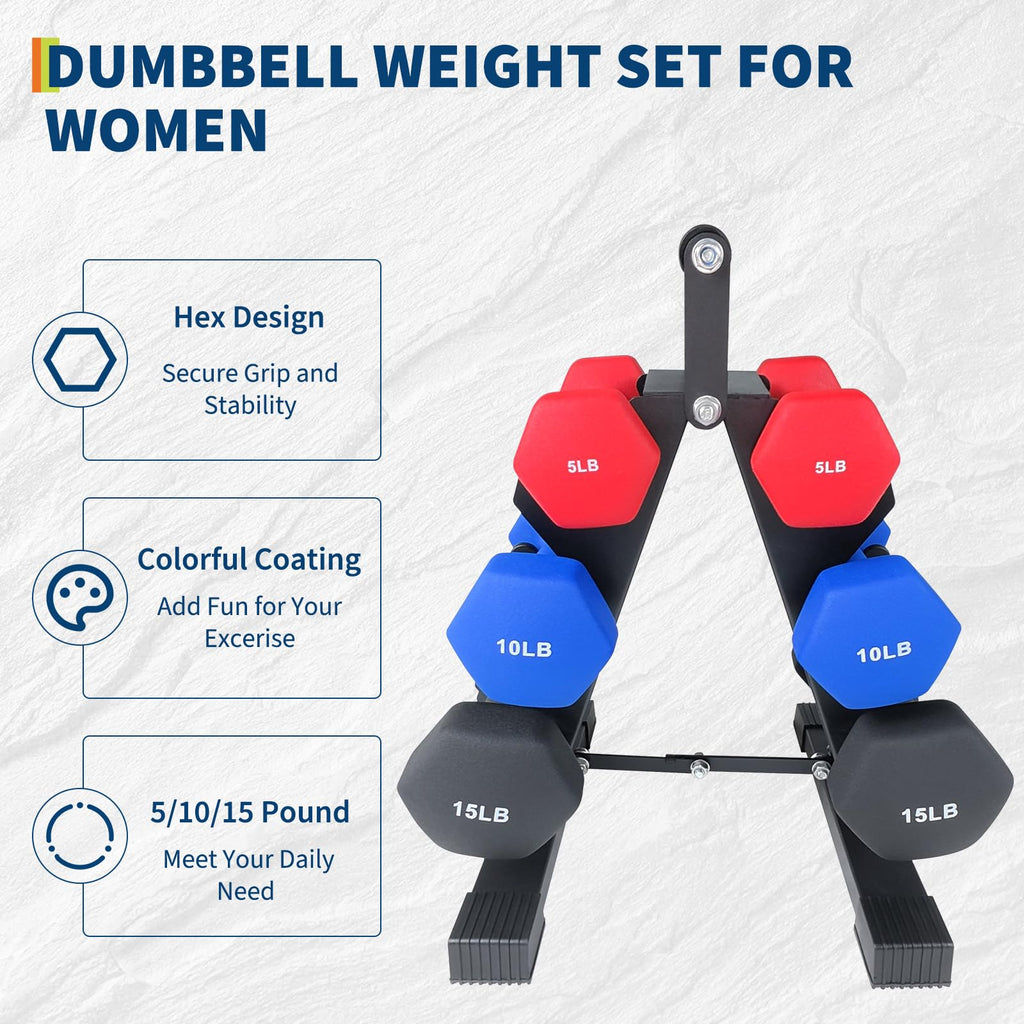 PVC Coated Hexagon Dumbbells Set Q10563