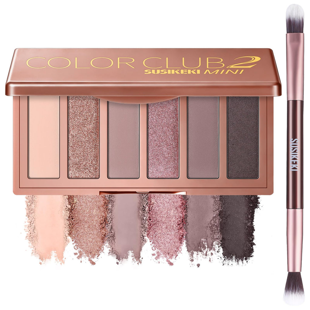 6-Color Matte and Shimmer Eyeshadow Palette with Brush B607