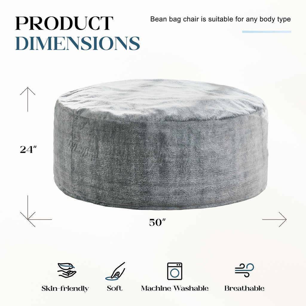 Grey 5FT Bean Bag Chair U514