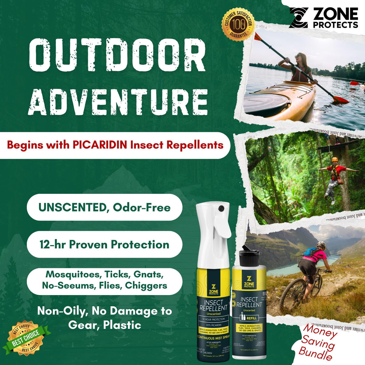 Picaridin Insect Repellent Spray 10oz Continuous Spray O7222