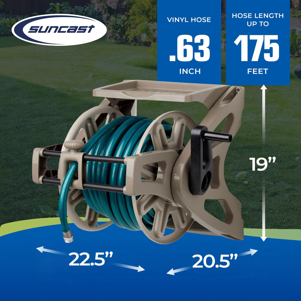 Wall-Mount Hose Reel with Storage Tray S6215