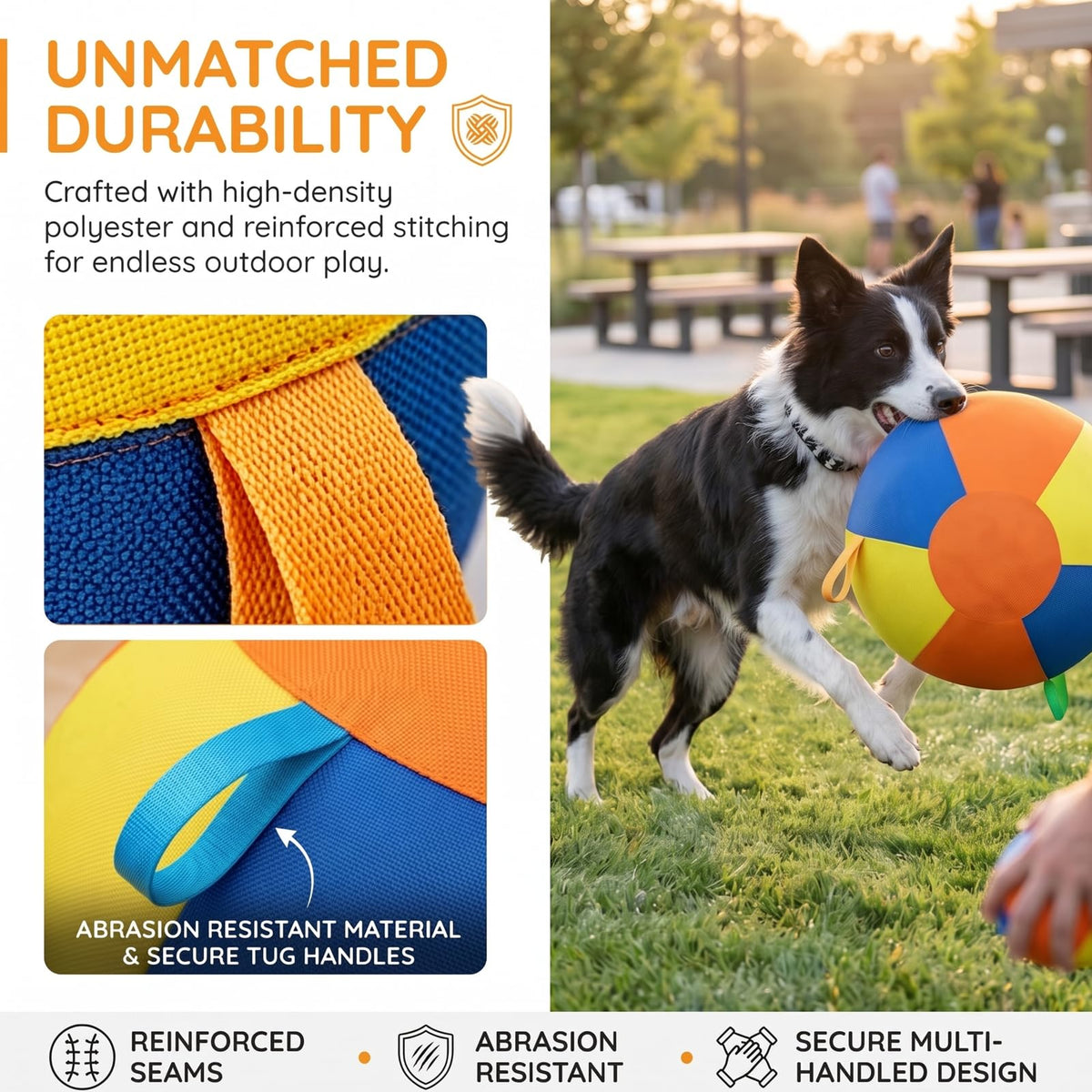 Inflatable Dog Ball with Handle Cover & Pump 18in Z206874