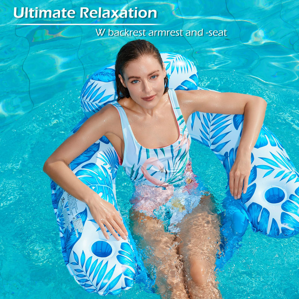 Inflatable Pool Float with Canopy and Cup Holders F521999