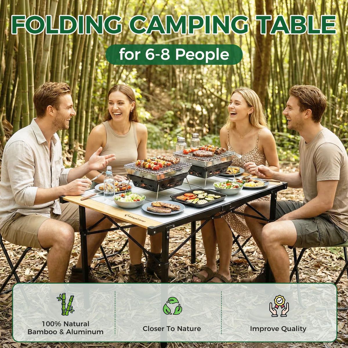 Bamboo Aluminum Camping Table E815382