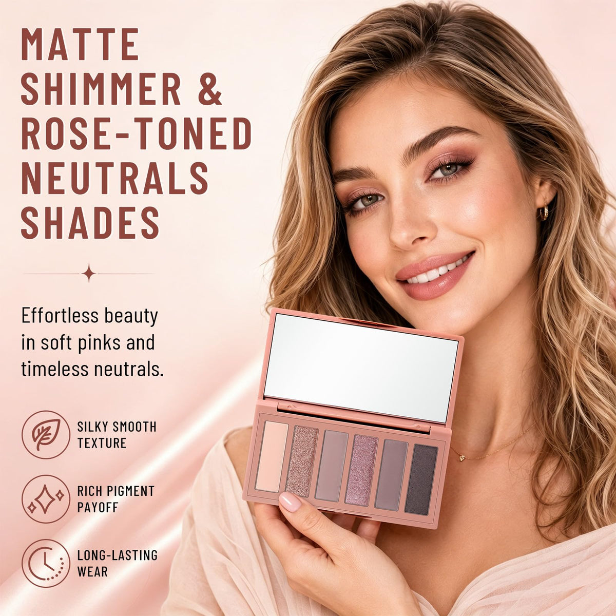 6-Color Matte and Shimmer Eyeshadow Palette with Brush B607