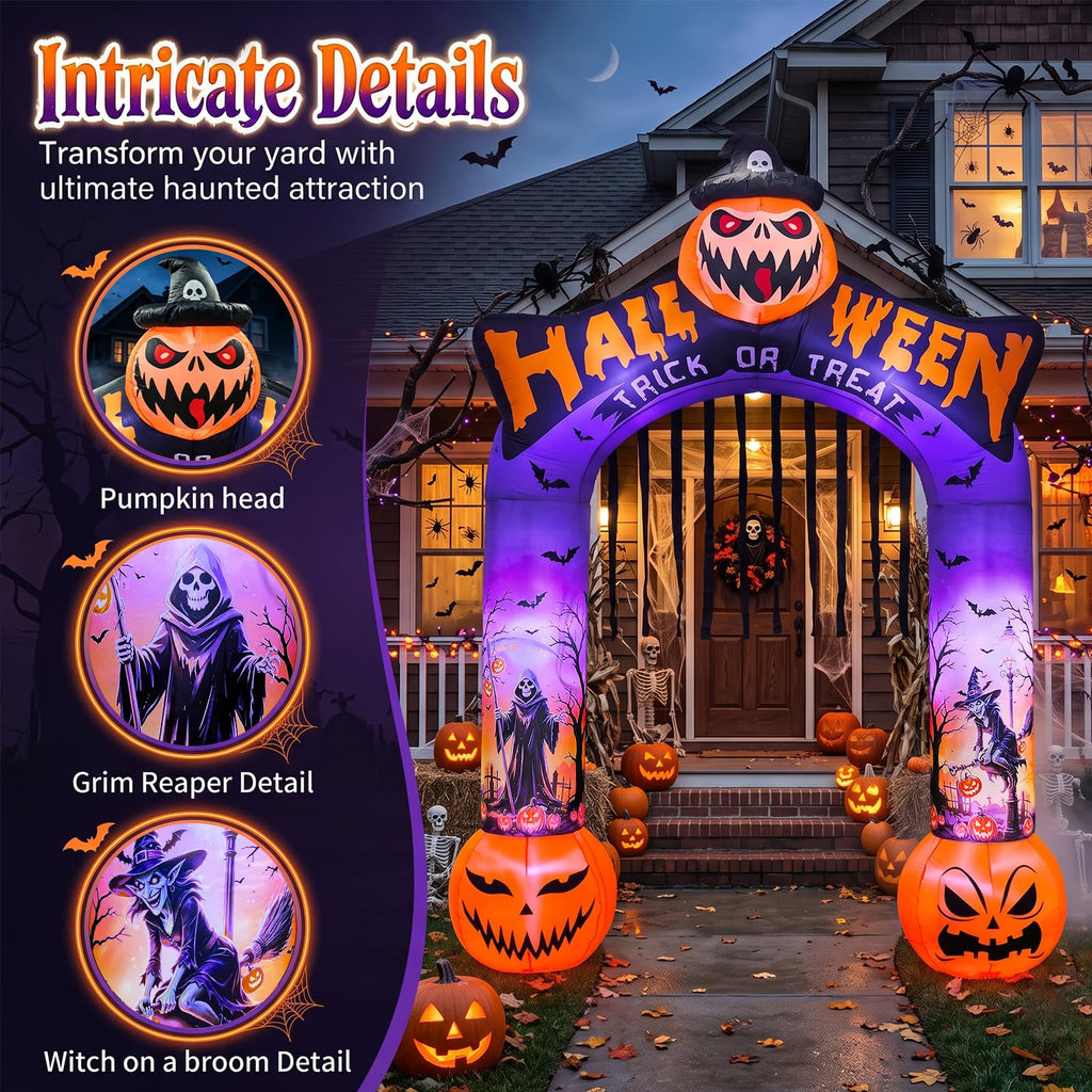 10 FT Halloween Inflatable Archway with LED Lights Z6848