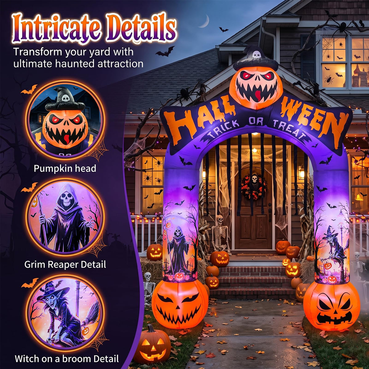 10 FT Halloween Inflatable Archway with LED Lights Z6848