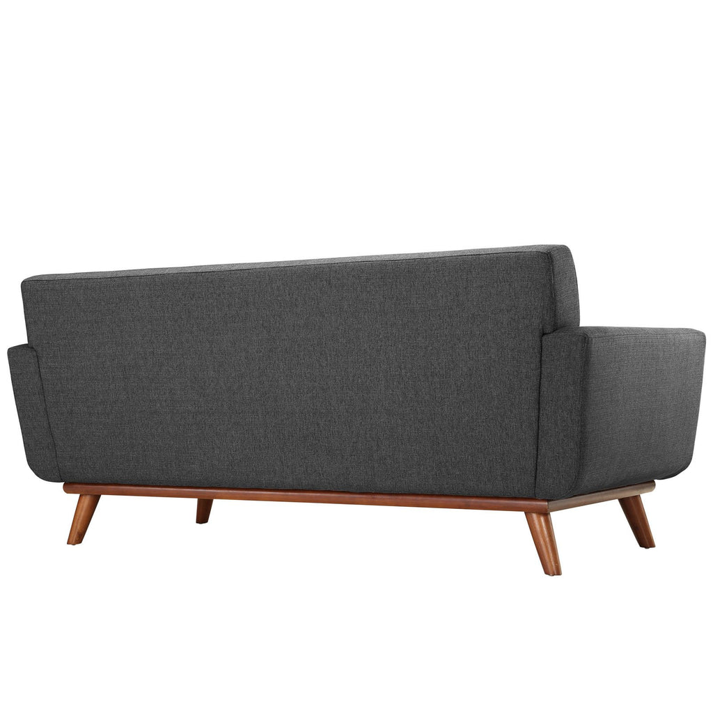 Gray Upholstered Fabric Loveseat D191