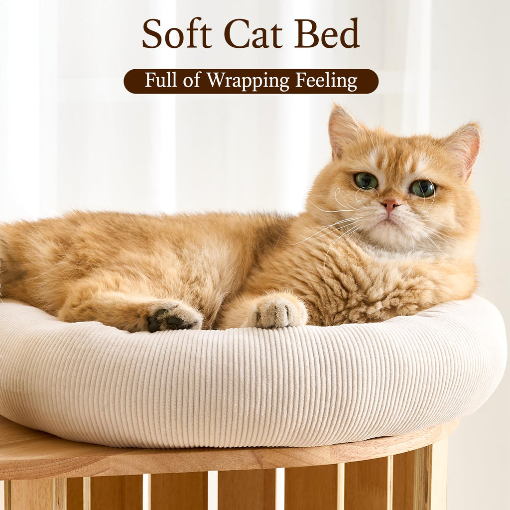 Solid Wood 70 Inches Tall Cat Tree Tower with Scratching Post I469