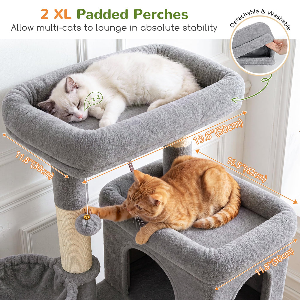 70 inch Light Grey Cat Tree Condos U4908