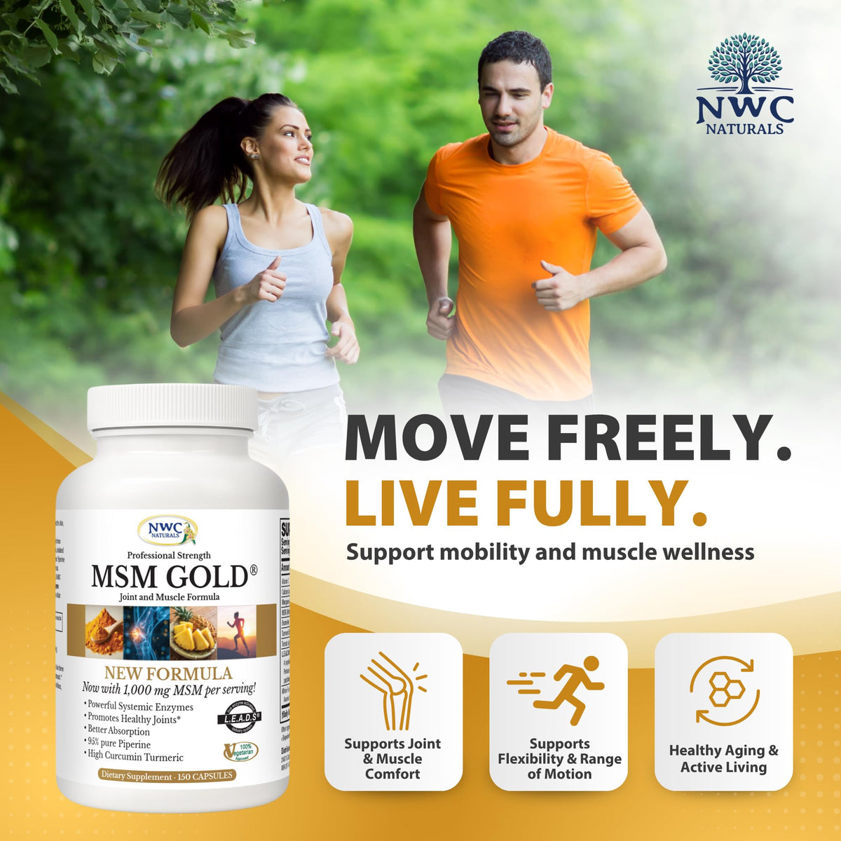 MSM Supplement 1,000 mg 150 Capsules E931