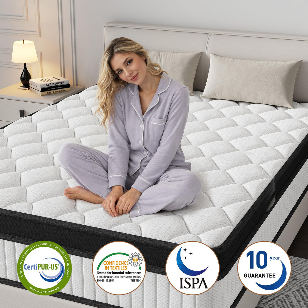 12 Inch Medium Firm Memory Foam Pocket Spring Hybrid Mattress I965