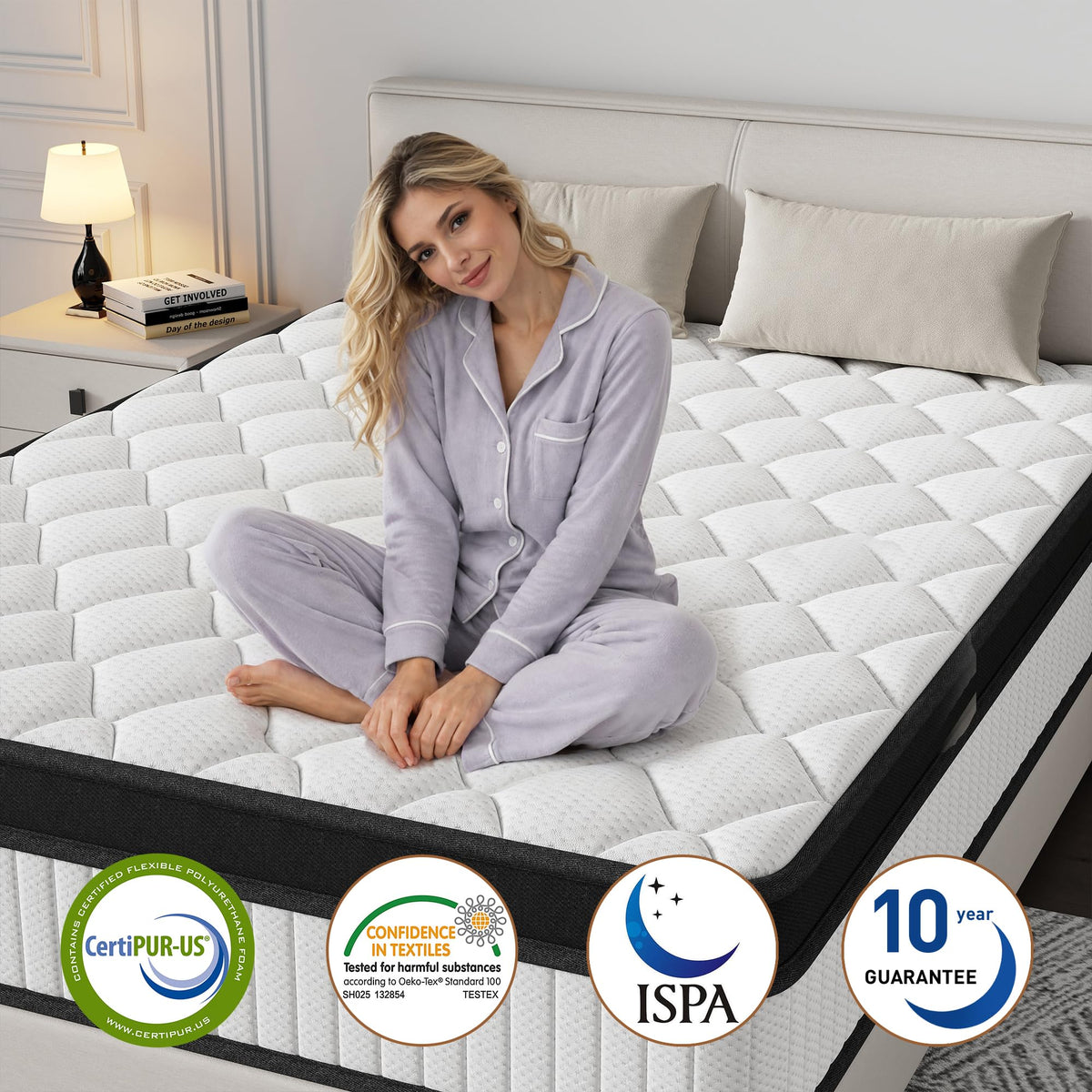 12 Inch Medium Firm Memory Foam Pocket Spring Hybrid Mattress I965