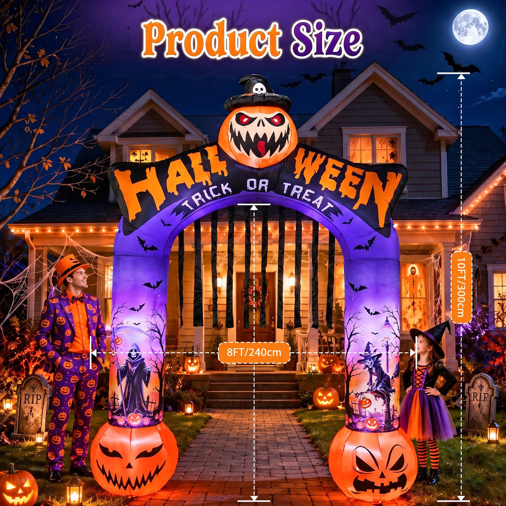 10 FT Halloween Inflatable Archway with LED Lights Z6848