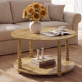 2-Tier Round Coffee Table with Storage W20452