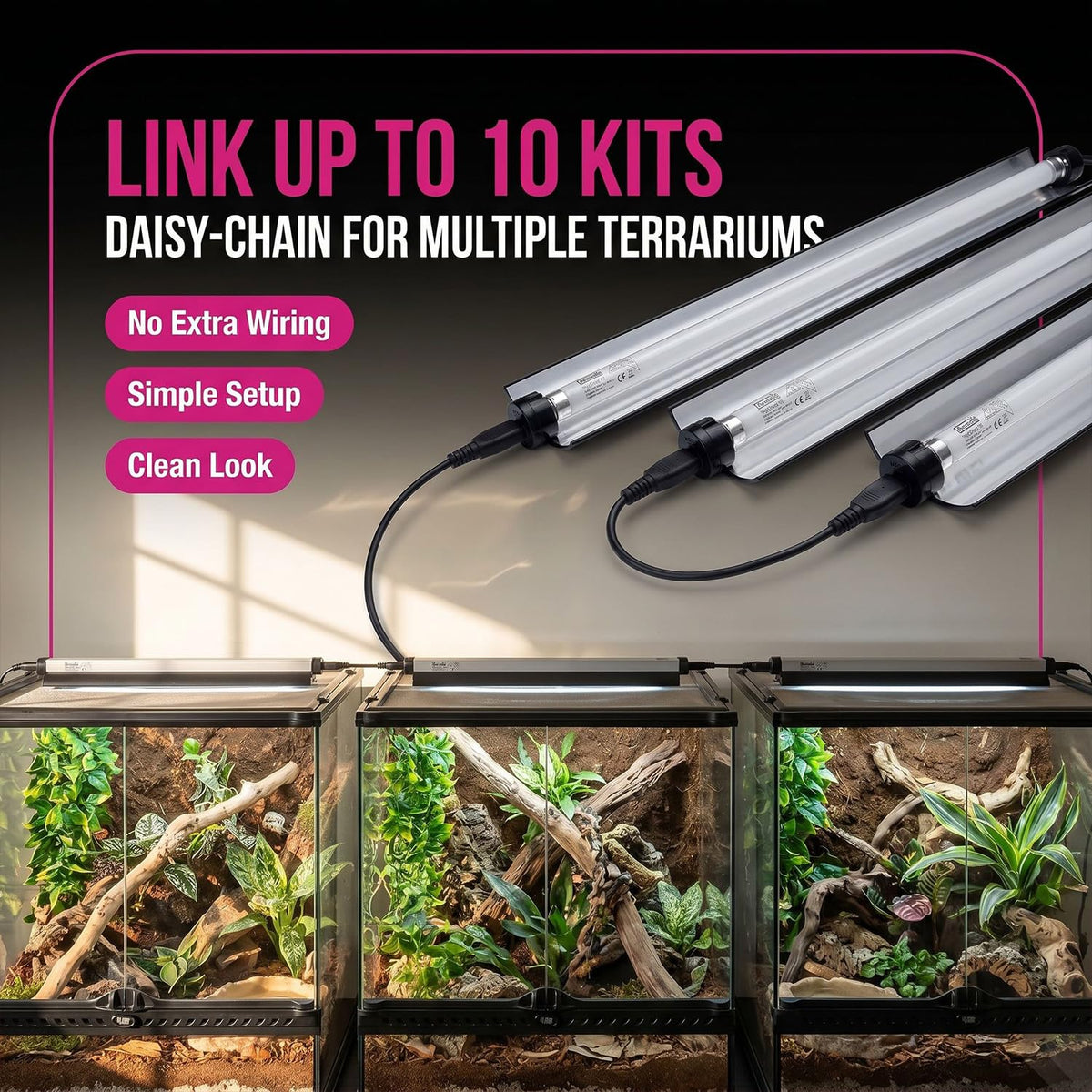 22.5" 24 Watts 6% UVB Reptile Light Fixture Kit G857293