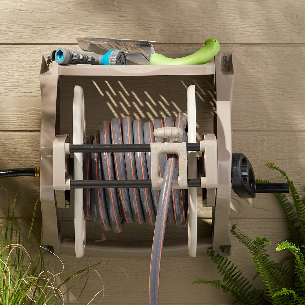 Wall-Mount Hose Reel with Storage Tray S6215