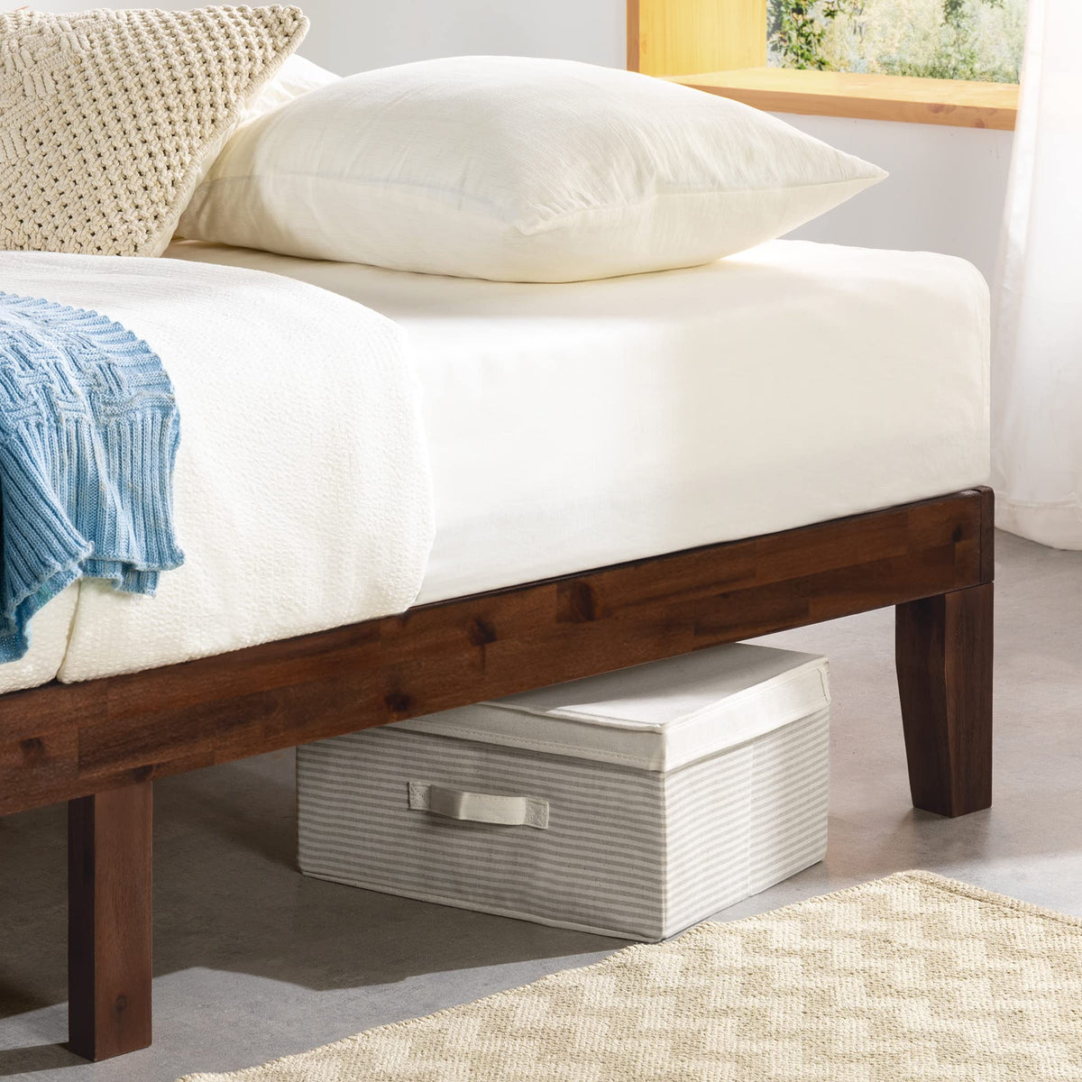 12-Inch Solid Wood Platform Bed, Twin, Espresso Q779