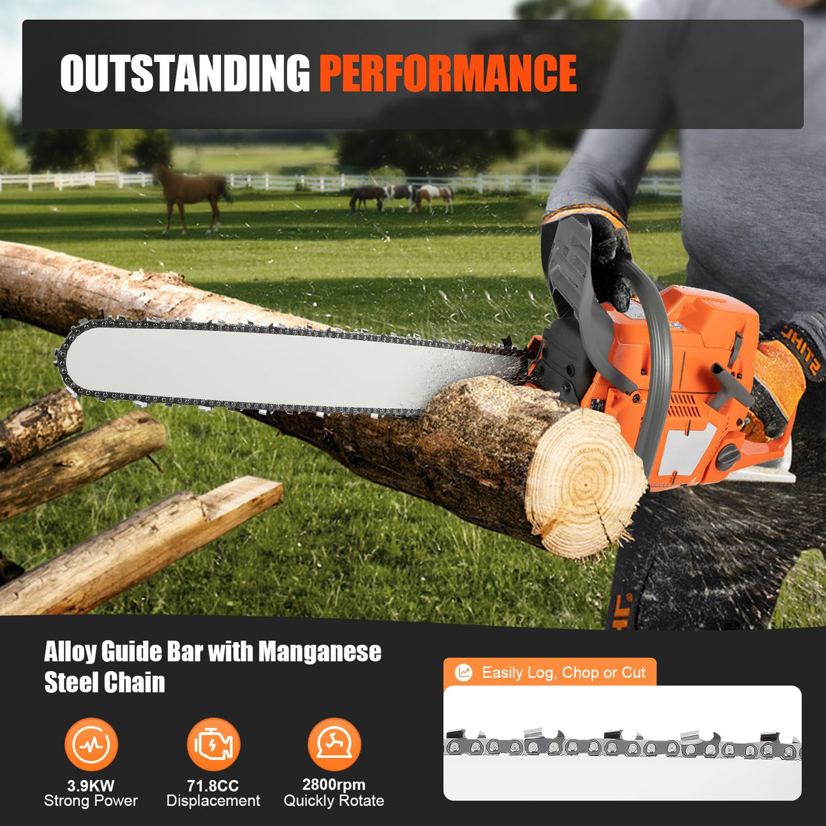 24 Inch Gas Powered Chainsaw X630077