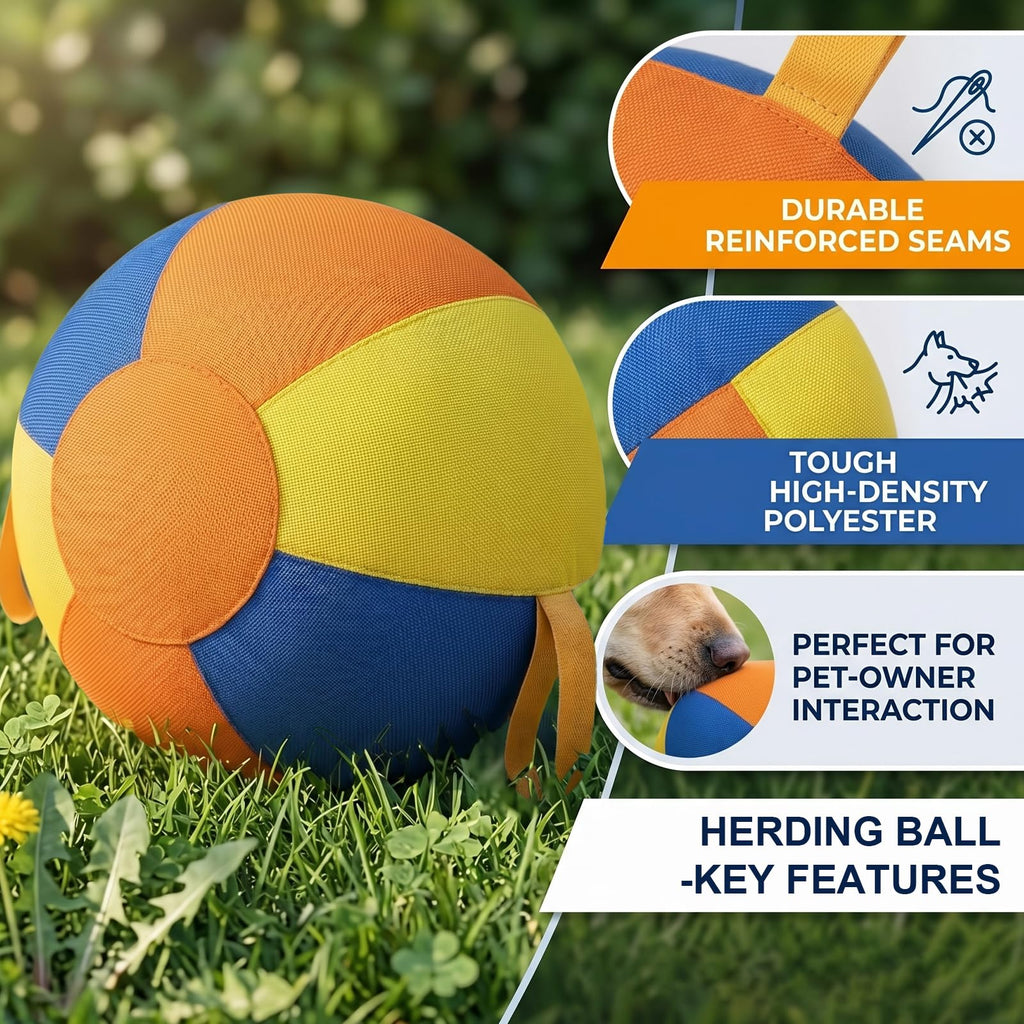 Inflatable Dog Ball with Handle Cover & Pump 18in Z206874