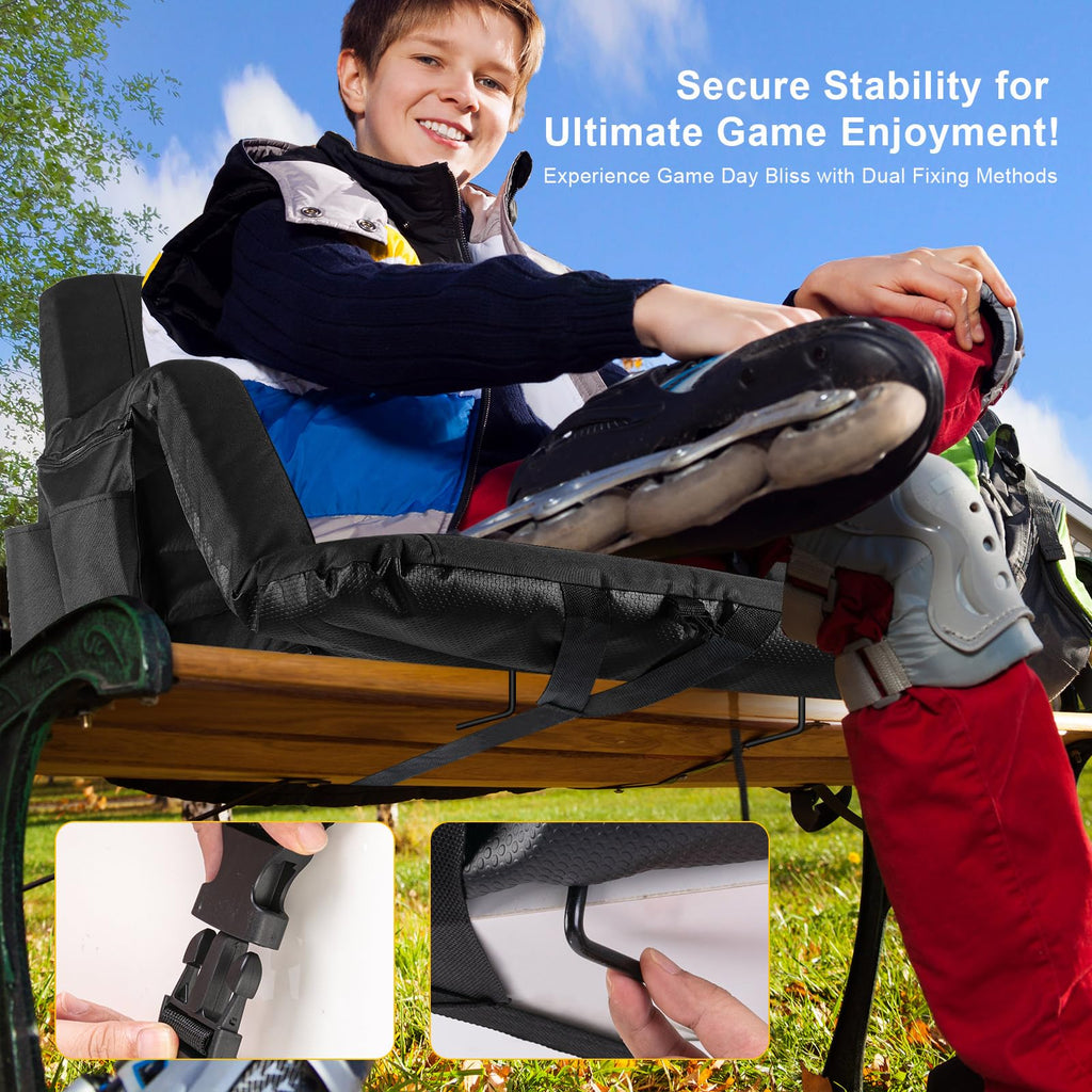 2 Pack Wide Waterproof Folding Stadium Seats with Back Support E532