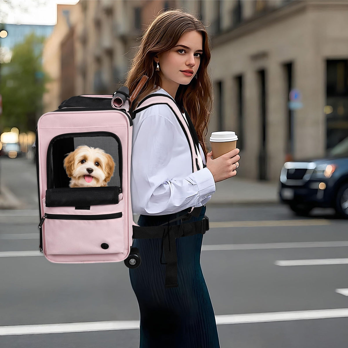 Rolling Dog & Cat Carrier T9716