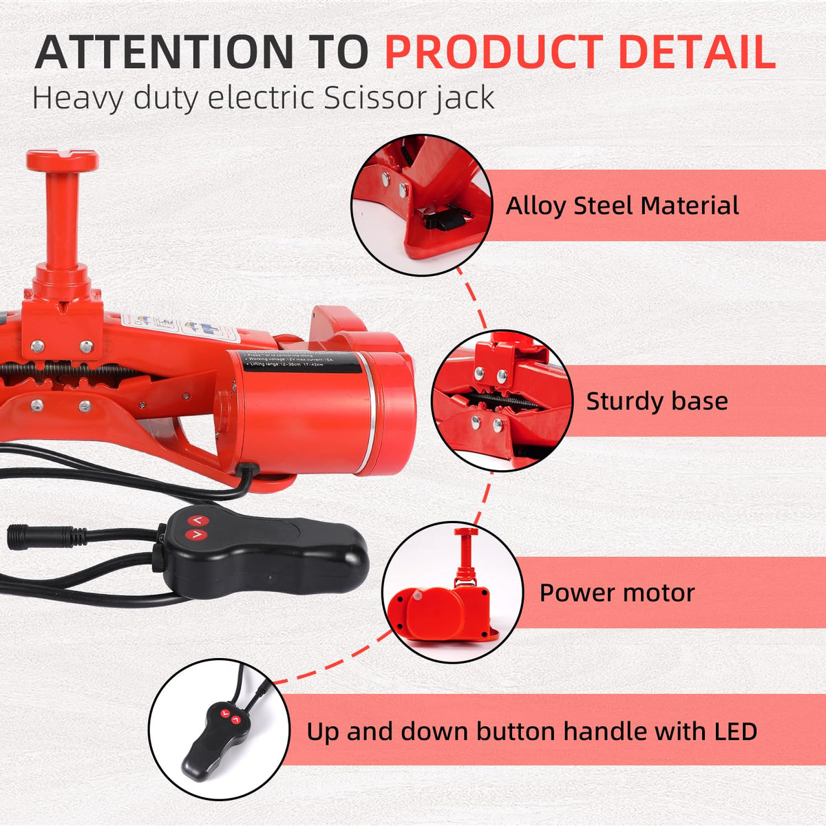 10 in 1 Electric Scissor Jack 3 Ton Car Jack Kit 12V J680545