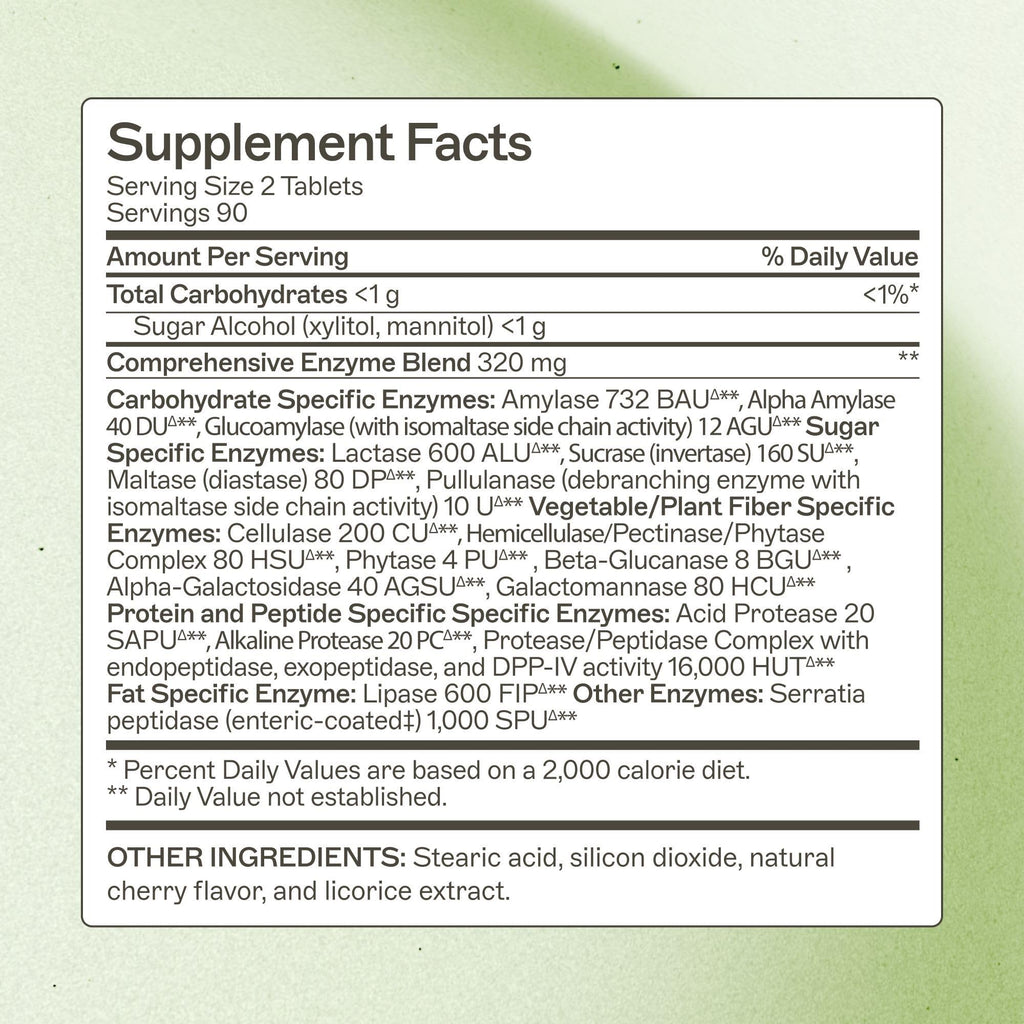 Chewable Digestive Enzymes 180 Tablets C434