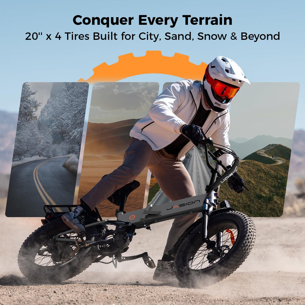 1400W 30MPH 48V 13AH Fat Tire Foldable Electric Bike J235