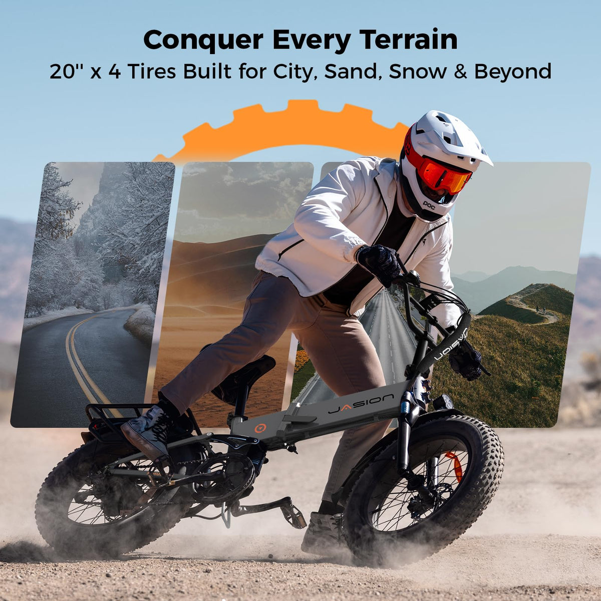 1400W 30MPH 48V 13AH Fat Tire Foldable Electric Bike J235