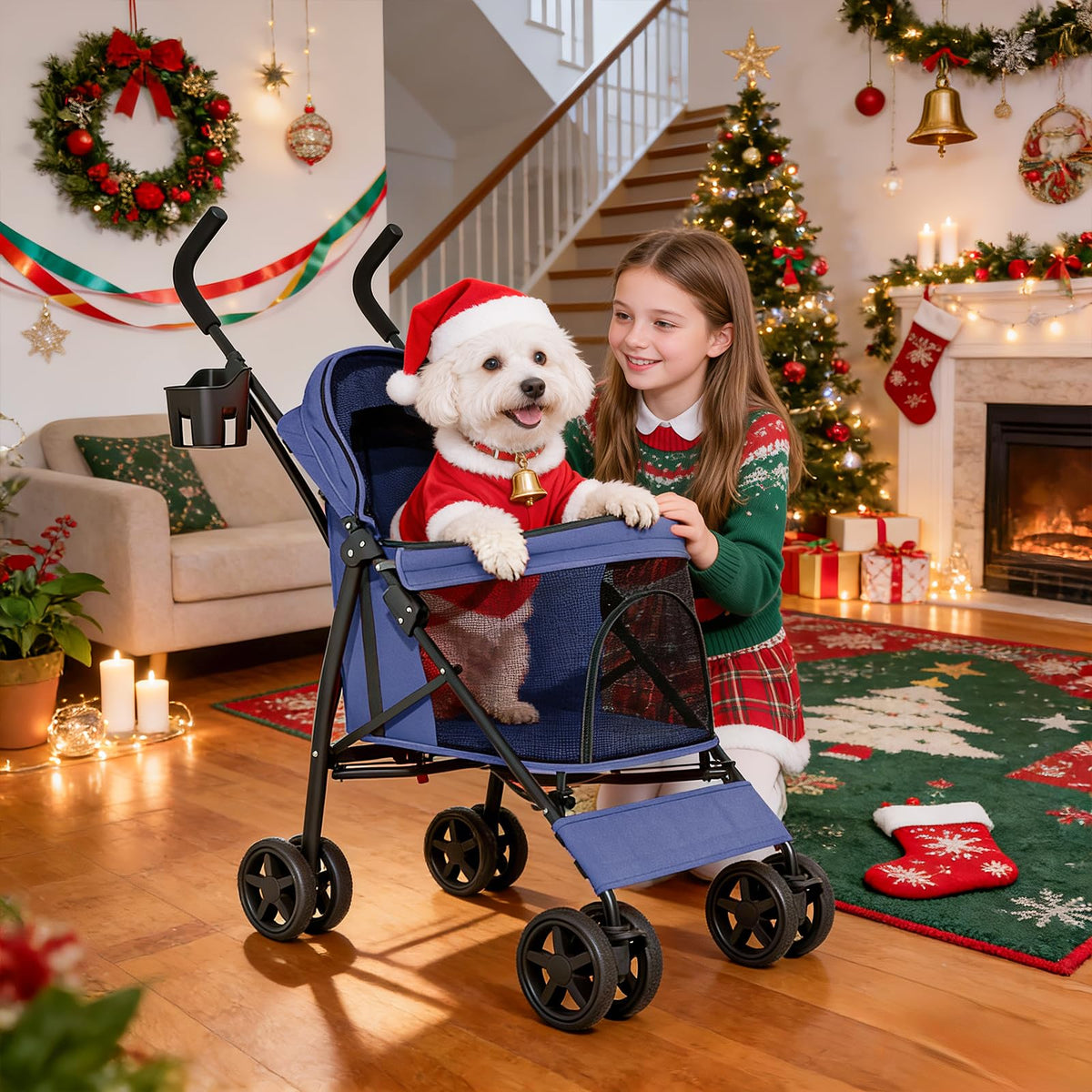 Navy Blue Pet Stroller Z594