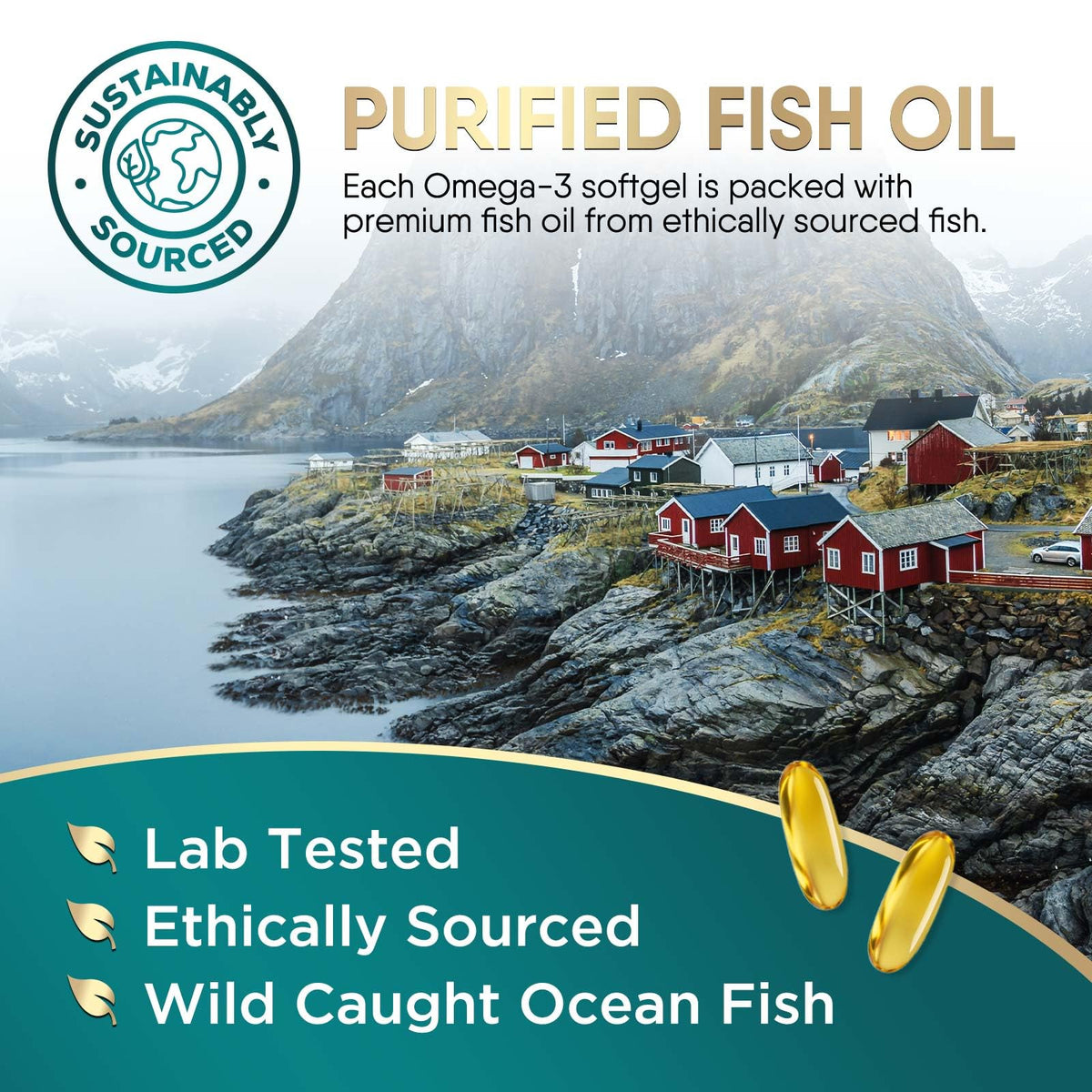Omega 3 Fish Oil 2400mg Softgels I91249