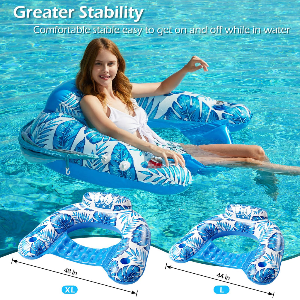 Inflatable Pool Float with Canopy and Cup Holders F521999