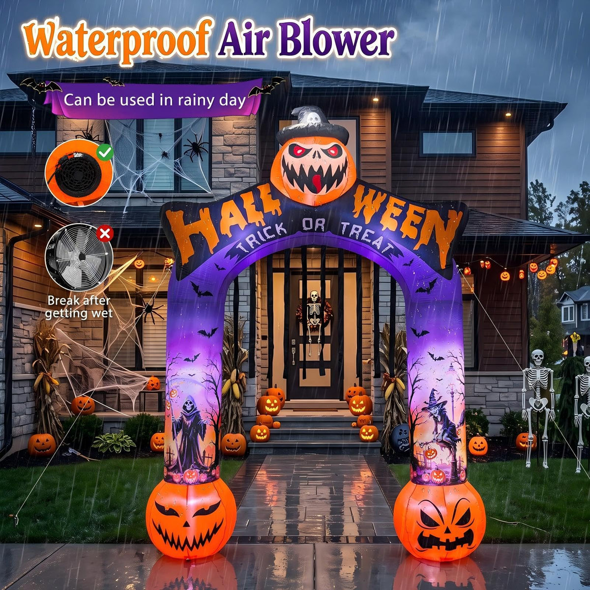 10 FT Halloween Inflatable Archway with LED Lights Z6848
