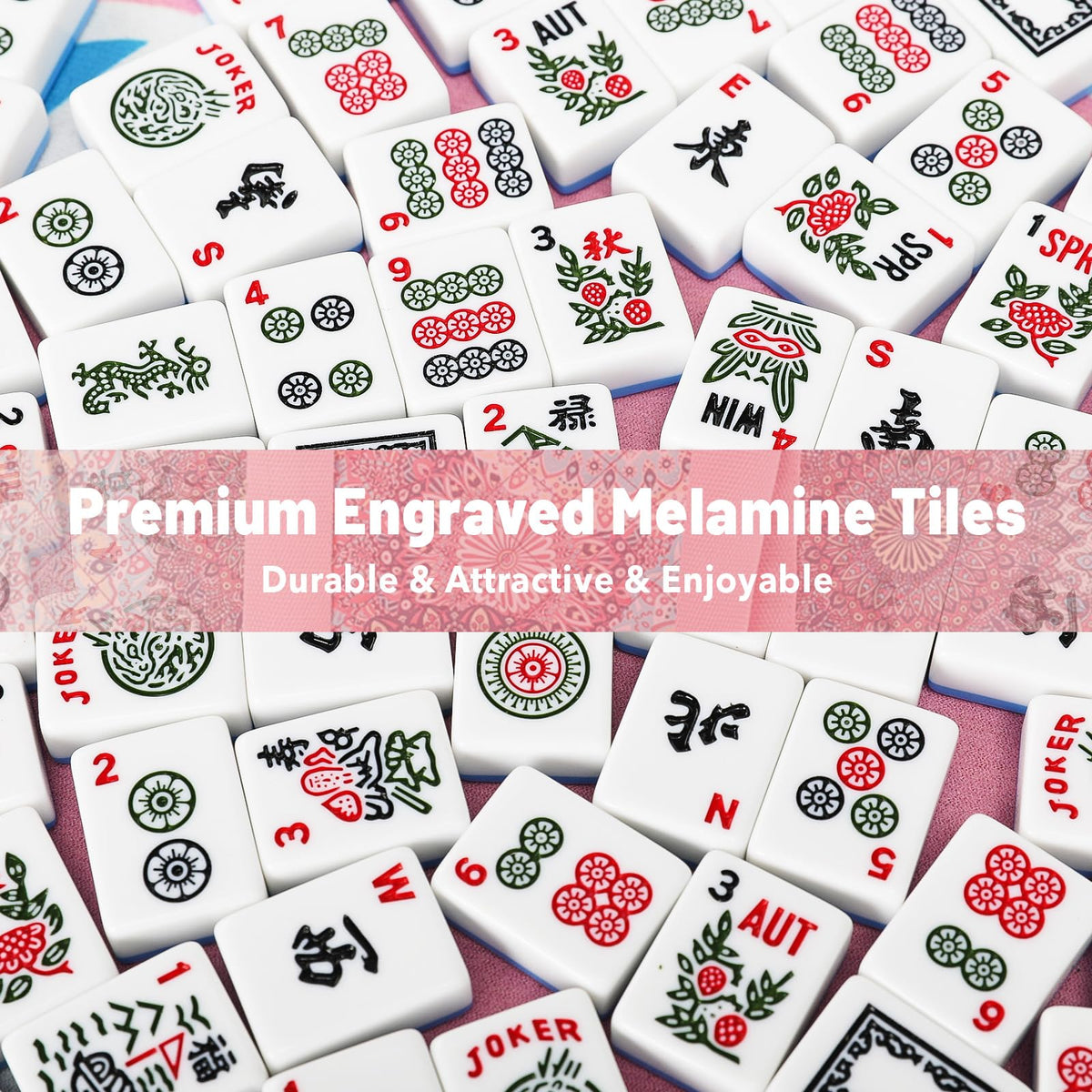American Mahjong Set with 166 Blue Tiles and Racks X7188