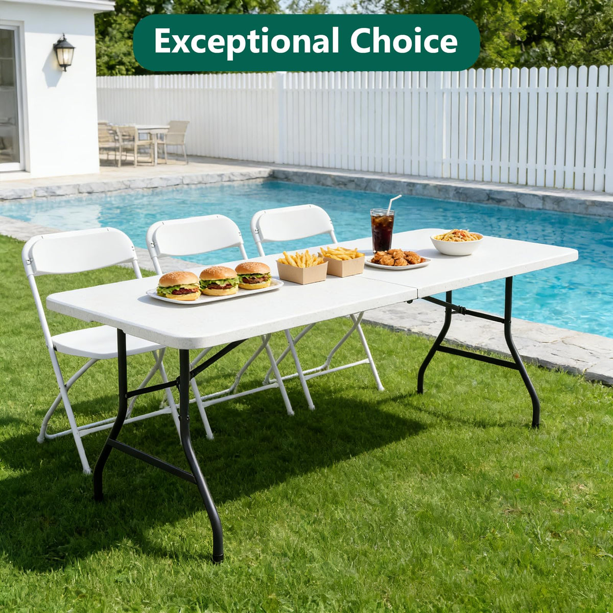 2 Pack 6ft Heavy Duty Folding Table White Z629