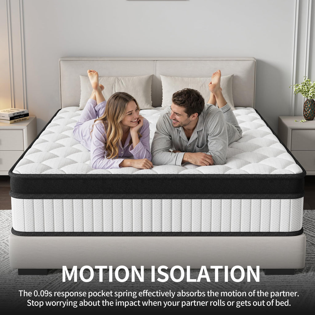 12 Inch Medium Firm Memory Foam Pocket Spring Hybrid Mattress I965